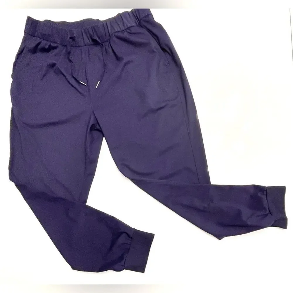 Women's Navy Joggers Drawstring Lounge Pants with Pockets Size Large